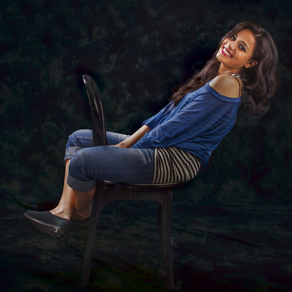 Image of portfolio shoot of the model